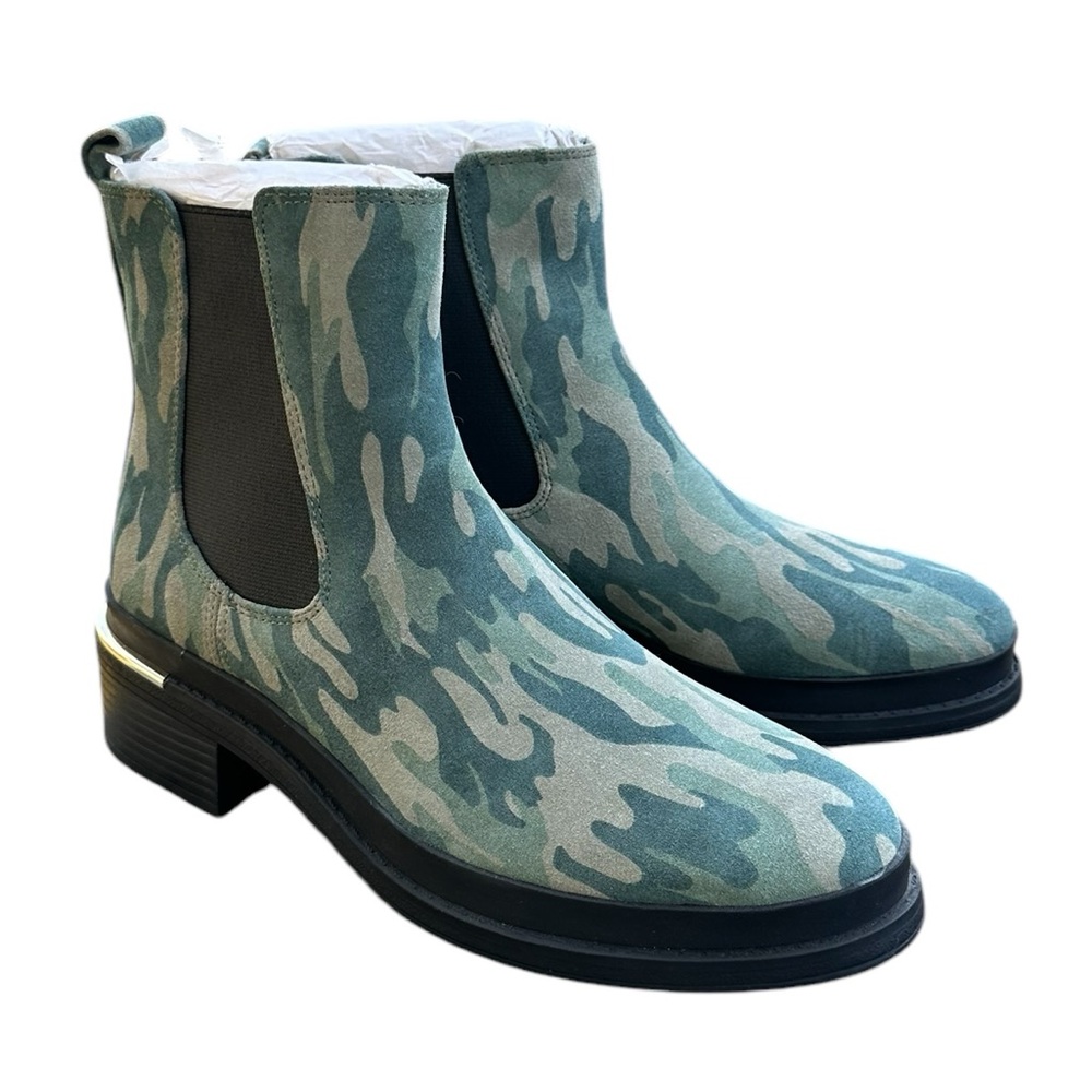 Kenneth Cole boots booties New York Levon 2.0 Welt Chelsea Olive Camo Ankle 6.5